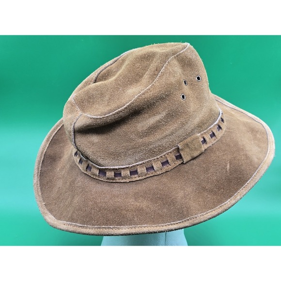 The Original Rouge Handcrafted Large Hat Safari Australian Suede Leather - Picture 3 of 11